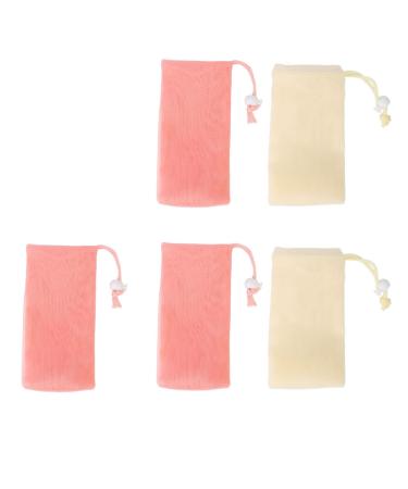 Lot de 5 sacs savon en maille exfoliante pour nettoyer le corps et le visage