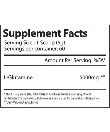 Alpha Supps Pure L-Glutamine Powder - Unflavored Amino Acid Glutamine Nutritional Supplement for Muscle Recovery Gut & Immune Support - 60 Servings - 300 Grams - Buy Online on GoSupps.com