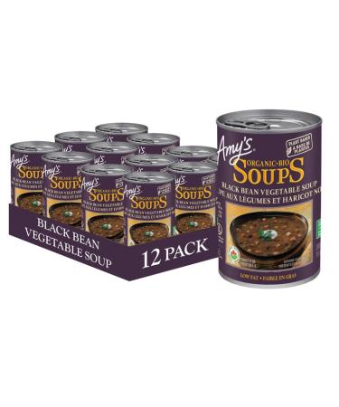 Amy s Kitchen Organic Black Bean Vegetable Soup Vegan Gluten-Free Dairy-Free Tree Nut-Free Kosher Plant-Based 12-pack (398ml per can)