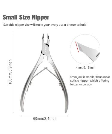 BEZOX Professional Cuticle Cutter - 4mm Jaw, High-density Stainless Steel Clipper for Manicure - Nickel Plated, 1PCS Silver - Buy Online on GoSupps.com