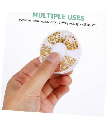 minkissy 63 Boxes Nail Art Accessories Nail Art Flakes Gold Trim Nail Rivets Studs Metal Rivet Nail Decoration Rhinestone Decor Nail Accessory 3d Zinc Alloy White Disc Manicure - Buy Online on GoSupps.com