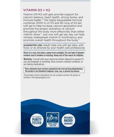 Nordic Naturals Vitamin D3 + K2 Orange Taste - 60 Soft Gels - Synergistic Support for Bones Immune Function & Calcium Balance - Non-GMO - 60 Servings 1 Count (Pack of 60) - Buy Online on GoSupps.com