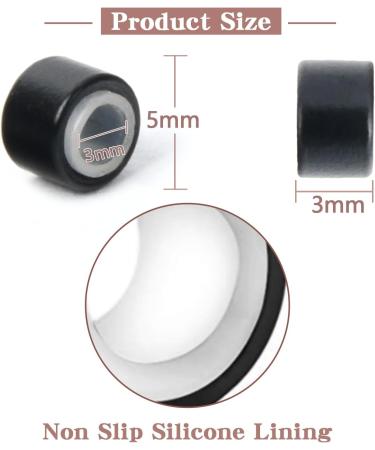 Vlasy 200 Pcs Silicone Micro Rings for I Tip Hair Extensions 5mm Micro Nano Beads Micro Links Hair Beads (Black) Micro-5mm-200Pcs Black - Buy Online on GoSupps.com