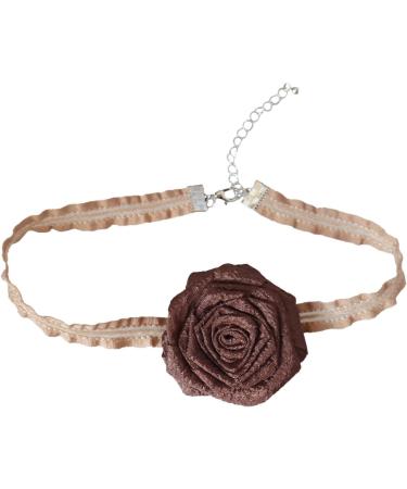 Vsilay Elegant Floral Necklace for Women - Unique Brown Flower Choker - Perfect for Weddings & Celebrations - Buy Online on GoSupps.com