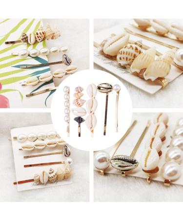 Holibanna Pearl Hair Clip Set - 5 Shell Hairpins for Women | Ocean-Inspired Hair Accessories | Perfect for Parties & Weddings - International Shipping Available - Buy Online on GoSupps.com