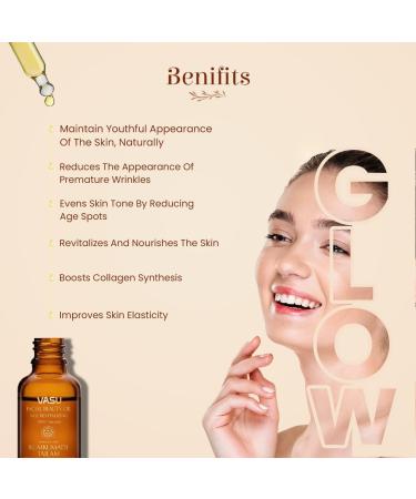 VAYUP Facial Beauty Oil enriched with Kumkumadi Tailam - 100% Natural Face Oil Gives Natural Glow to Your Face A Unique Blend of 5 Precious Oils with Potent Herbs - 25 ml - Buy Online on GoSupps.com