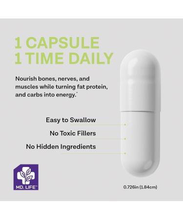 MD. Life Magnesium Citrate 250 mg 90 Capsules High Absorption Magnesium Citrate Supplement Easy-to-Swallow Capsules for Muscle Nerve Heart Sleep and Bone Support 90 Count (Pack of 1) - Buy Online on GoSupps.com