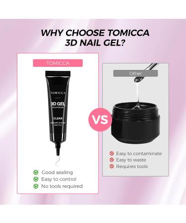 TOMICCA 3D Nail Art Gel 15g Multifunctional Nail Glue Sculpting Gel Rhinestone Glue for Nail Charms DIY Nail Design - Buy Online on GoSupps.com
