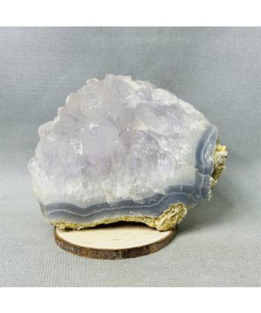 Natural Crystal Rough Natural Gemstone Blue Lace Agate Amethyst Crystal Cluster Blue Chalcedony Specimen Reiki Rock Crystal with Stone - (Color: Weight 575g 110mm) - Buy Online on GoSupps.com