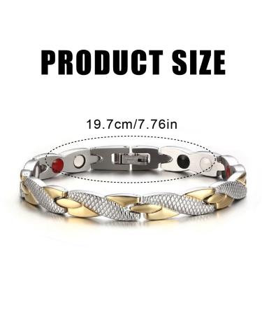 Buy JITNGA Stainless Steel Titanium Magnetic Bracelet - Stylish Silver & Gold Bangle for Men & Women | International Shipping Available - Buy Online on GoSupps.com