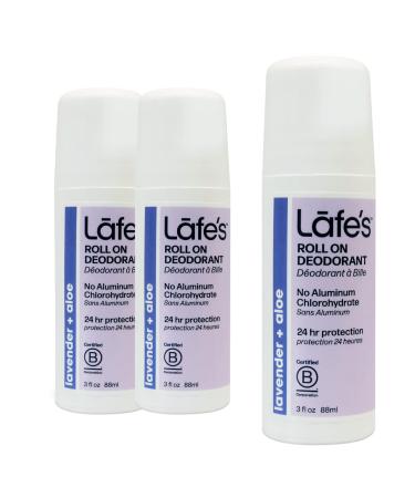 Lafe's Natural Deodorant | 3oz Roll-On Aluminum Free Natural Deodorant for Men & Women | Paraben Free & Baking Soda Free with 24-Hour Protection | Lavender & Aloe - Formerly Soothe | 3 Pack | Packaging May Vary Soothe - ...