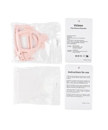 Vicloon Baby Silicone Teething Rings - BPA-Free Lion Bite Toys for 3+ Months - 2PCs Set in Pink - Dental Aid & Massage - Buy Online on GoSupps.com