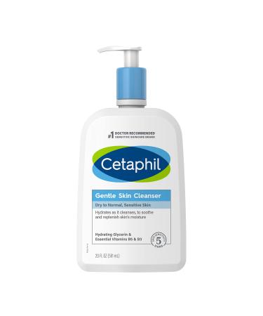 Face Wash by CETAPHIL, Hydrating Gentle Skin Cleanser for Dry to Normal Sensitive Skin, NEW 20oz, Fragrance Free, Soap Free and Non-Foaming