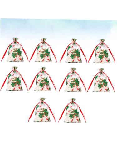 Anneome 10pcs Drawstring Bags Bags Christmas Candy Bags Party Bags Storage Bag Bronzing Christmas Bag - Buy Online on GoSupps.com
