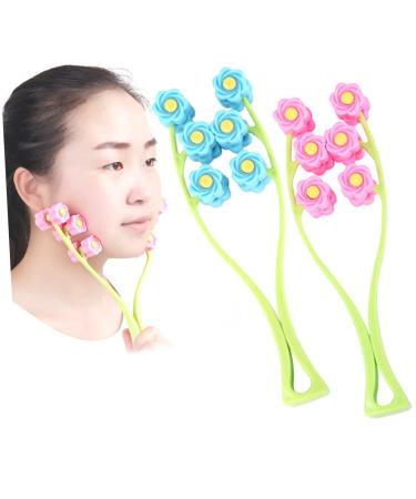Beavorty 8 STK Facelifting Massage Device | Face Tightening Roller & Mini Eye Massager | Weight Loss & Face Lifting Tool in Rose Gold & Pink Sky Blue - Buy Online on GoSupps.com