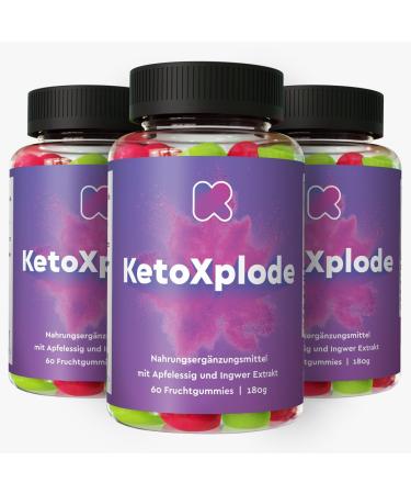 Ketoxplode gummy bears - keto rubber - 3 x 60 fruit gum keto diet gummy bears - fruit gum - gummy bears keto 3 x 60 gummy bears