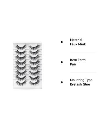 Veleasha Natural Look False Eyelashes 8 Pairs Pack | Style 03 So Wispy Lashes 03 (12-19mm) - Buy Online on GoSupps.com