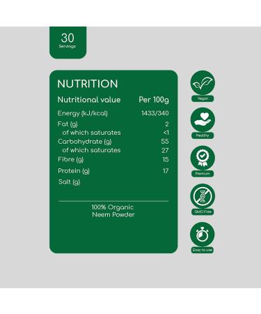 Biiome Premium Neem Leaves Powder - 100% Pure & Organic for Skin, Hair & Immunity | Detox & Dandruff Control - Buy Online on GoSupps.com