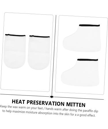 Beavorty 2 Pairs leather horn boots Wax Bath Hand Mitts remover socks Paraffin Wax Bath Gloves removal moisturizing spa socks polish peel white man Polyester lining lotion 16x25cm White - Buy Online on GoSupps.com