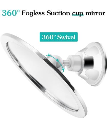 Fogless Shower Mirror with 360 Rotation Suction Cup | Fog-Free Bathroom Makeup/Shave Mirror with Holder | Adjustable Arm, Shatterproof & Rust-Resistant - Buy Online on GoSupps.com