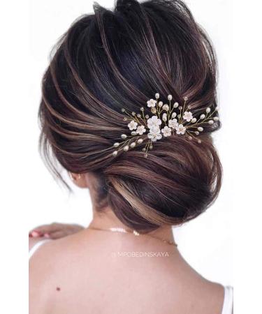 Edary Silver Pearl Wedding Hair Crest - Gold Leaf Headdress for Brides & Girls | Elegant Hair Accessories - Buy Online on GoSupps.com