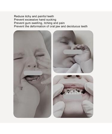 Silicone Hand Teether Toy - Wearable Wrist Teething Chew Toy for Babies (White) - Buy Online on GoSupps.com