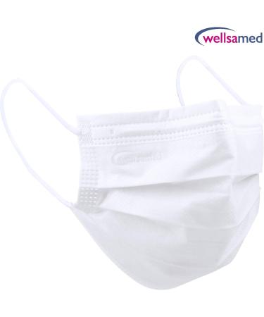 Wellsamed Wellsamask - 50 Piece Small White Face Masks with Elastic Bands for Comfortable Fit - International Shipping Available - Buy Online on GoSupps.com