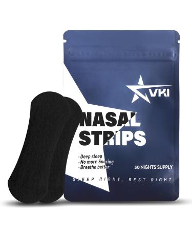 VKI Extra Strength Nasal Strips (30 Ct) - Nasal Strips for Breathing and Better Sleep Nasal Congestion Relief Strips for Men & Women Non-Invasive Nasal Strips for Snoring Improve Oxygen Intake