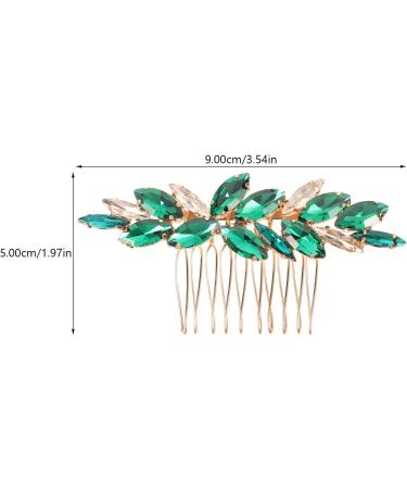 Abaodam Crystal Bride Wedding Hair Comb Rhinestone Bridal Hair Clip Sparkly Hair Piece Gem Hair Accessories for Women and Girls Green - Buy Online on GoSupps.com