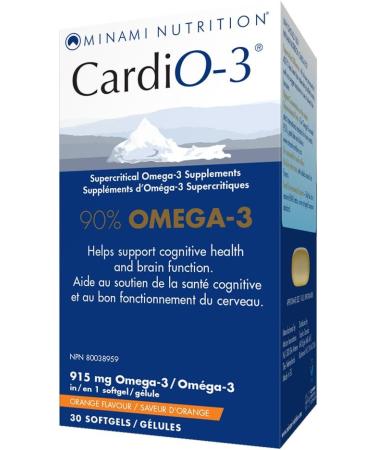 Minami Cardio-3 90% Omega-3 Softgels 30 Count Orange. Helps support cognitive health and brain function. No fishy after-taste. Supercritical Omega-3 Supplements - Buy Online on GoSupps.com