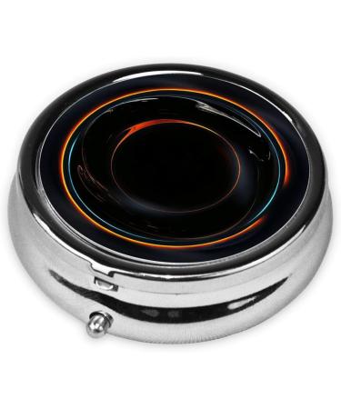 Mysterious Cosmic Black Holes Portable Metal Pill Box | Round Mini 3-Compartment Design Ideal for Small Pills | Perfect for Travel - Buy Online on GoSupps.com
