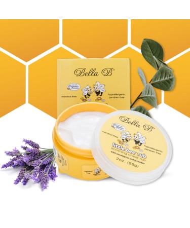 Bella B Little Bee Soothing Baby Chest Rub 2 oz - Baby Vapor Rub Lavender - Eucalyptus Chest Rub For Infants - Eucalyptus Vapor Rub - Natural Vapor Rub - Soothing Vapor Rub - Soothing Chest Rub 2 Ounce (Pack of 1) Eucolyptu