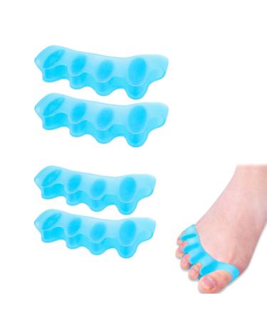 4 pcs Toe Separators for Nail Varnish Toe Spacers for Nail Varnish Hammer Toe Straightener Toe Stretcher Big Toe Separators for Overlapping Toes Bunions for Women Men (Blue)