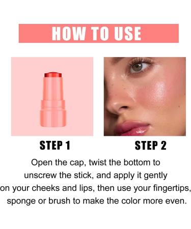 4PCS Jelly Blush Stick Set Milk Jelly Tint Blush Lip Stick Long Lasting Milk Jelly Blush Stick-1 000+ Swipes Per Stick Watercolor Finish Build Long Lasting Moisturizing Bar - Buy Online on GoSupps.com