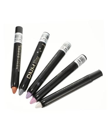 BIUDECO 5pcs Pearlescent Eyeshadow Pencil Long- Lasting Eye Shadow Pen Shimmer Eyeshadow Pencil Paste
