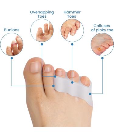 10 PCS Medium-Footed Gel Cushions & Toe Spreaders for Diabetic Comfort - Breathable Forefoot Pain Relief - Buy Online on GoSupps.com