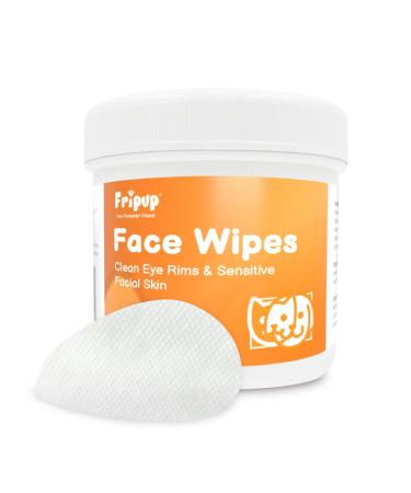 FriPuP 100Pcs Pet Face Wipes for Dogs and Cats, Clean Body, Eye Secretion, Facial Stain and Ear Wax, Made of Nonwoven Fabric - More Convenience for Home or Outdoor.