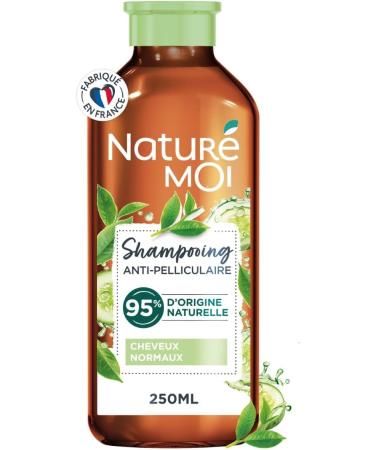 Natur Moi - Anti-Dandruff Shampoo - Sulfate-Free - Care for Normal Dandruff Hair - Tea Organic Cucumber Water - 95% Natural Origin - 250 ml - Made in France - Buy Online on GoSupps.com