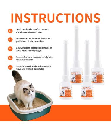 Tauphete Disposable Enema for Cats & Dogs Pet Enema for Constipation Quickly Softens Stool Easy-to-Use Enema Kit for Small Animals Vet Recommended 5 mL(4 Pack) - Buy Online on GoSupps.com