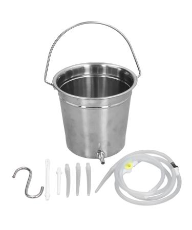 Hohxfype Klistier-Eimer kit Home Colonic Irrigation kit with stainless steel bucket and reusable silicone hose-divided tips black storage bag