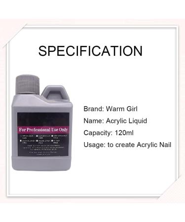 Warm Girl Acrylic Liquid Monomer Professional System Acrylic Nail Liquid Nail Extension Non-Yellowing 120ML - Buy Online on GoSupps.com