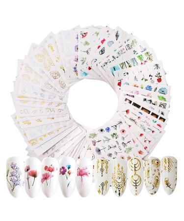 Yumi V nagel sticker 54 sheet nail ticker nail art sticker manicure decoration nail sticker flower dream catcher feather nail decorations