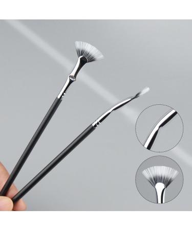 Mascara Fan Brush - Folding Angle Scalloped Lash Brush | Eyelash Brush Lash Applicator Tool | 120 Folded Fan Shaped Brush With Soft Double Layer Bristles | Eyelash Brush For Beginners Makeup Artists - Buy Online on GoSupps.com