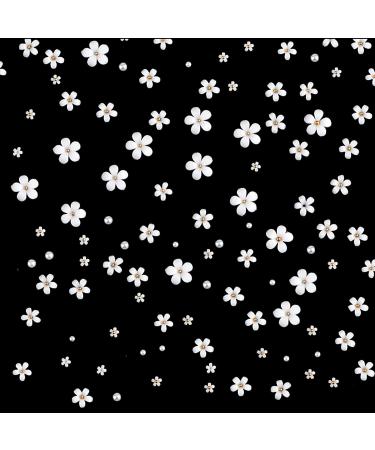 SAVITA 250pcs 12 Styles 3D Acrylic White Flowers For Nails 3D White Flower Nail Art Charms Nail Charms Flat Nails Accessories for DIY Nail Art Designs Jewelry Making with Rose Gold Small Balls - Buy Online on GoSupps.com