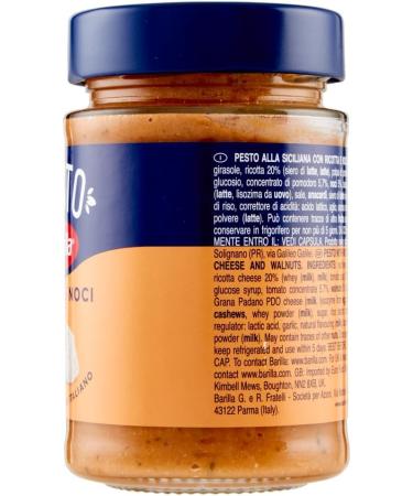  Italian Gourmet E.R. 3 x Barilla Pesto Ricotta e Noci 190 g | Gluten-free Italian pasta sauce with creamy ricotta walnuts and Grana Padano cheese pasta sauce red pesto + gourmet Italian polpa 400 g - Buy Online on GoSupps.com