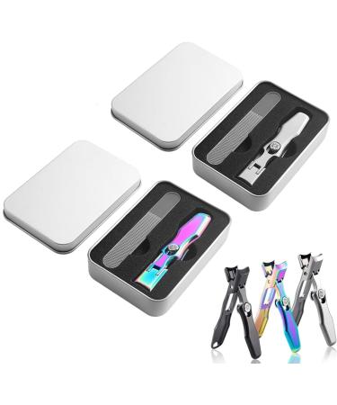 Dotmalls nail clippers cumuul nail clippers with catcher large wide baking opening cutter safety lock cumulus nail clipper (color: colorurful silver))