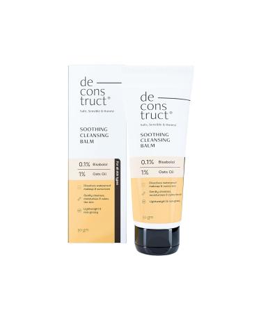 De-construct Soothing Makeup Cleansing Balm 50g |Contains 0.1% Bisabolol & 1% Oats Oil | Gentle Makeup Remover - Removes Excess Oil Dirt Detoxifies & Clear Pores