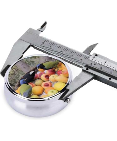 Portable Bird Eating Fruit Metal Pill Box | Round Mini 3-Compartment | Travel Essential for Small Pills | Durable Black Design - Buy Online on GoSupps.com