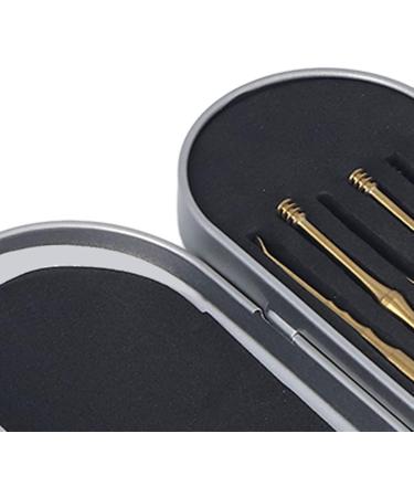 Portable Stainless Steel Ear Wax Cleaner Kit - Gold Handy Spoon Tool & Removal Set for Safe Ear Cleaning - Buy Online on GoSupps.com