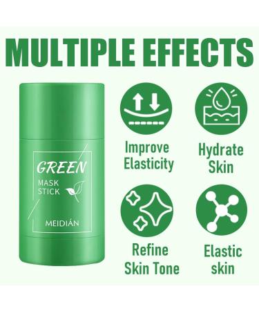 BlumeMeer Green Green Tea 2 pieces Green Mask Stick cleansing mask stick Green Mask Clay Stick Deep Cleansing Smearing control oil for moisturizing nourishing skin reducing blackheads - Buy Online on GoSupps.com